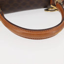 CELINE Macadam Canvas Hand Bag PVC Leather 2way Brown Gold Auth 146100-7