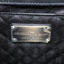 Salvatore Ferragamo Gancini Clutch Bag Satin Black Silver Auth 146102V-17