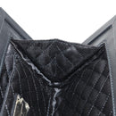 Salvatore Ferragamo Gancini Clutch Bag Satin Black Silver Auth 146102V-18