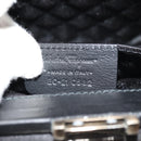 Salvatore Ferragamo Gancini Clutch Bag Satin Black Silver Auth 146102V-12