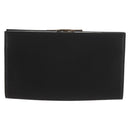Salvatore Ferragamo Gancini Clutch Bag Satin Black Silver Auth 146102V-2