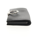 Salvatore Ferragamo Gancini Clutch Bag Satin Black Silver Auth 146102V-3