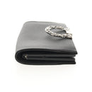 Salvatore Ferragamo Gancini Clutch Bag Satin Black Silver Auth 146102V-4