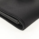 Salvatore Ferragamo Gancini Clutch Bag Satin Black Silver Auth 146102V-7