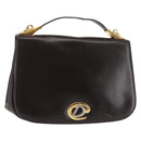 Christian Dior Hand Bag Leather Brown Gold Auth 146106-1