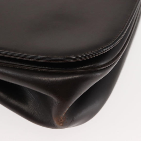 Christian Dior Hand Bag Leather Brown Gold Auth 146106