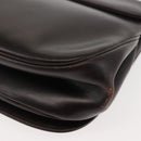 Christian Dior Hand Bag Leather Brown Gold Auth 146106-17