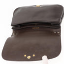 Christian Dior Hand Bag Leather Brown Gold Auth 146106-10