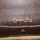 Christian Dior Hand Bag Leather Brown Gold Auth 146106-11
