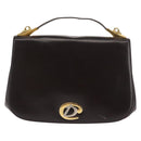 Christian Dior Hand Bag Leather Brown Gold Auth 146106-13
