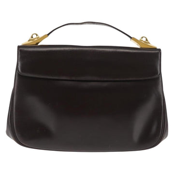 Christian Dior Hand Bag Leather Brown Gold Auth 146106 - 0