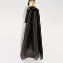 Christian Dior Hand Bag Leather Brown Gold Auth 146106-4