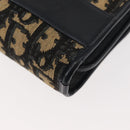 Christian Dior Trotter Canvas Shoulder Bag Navy Gold Auth 146109-11