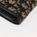 Christian Dior Trotter Canvas Shoulder Bag Navy Gold Auth 146109-12