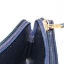 Christian Dior Trotter Canvas Shoulder Bag Navy Gold Auth 146109-21
