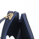 Christian Dior Trotter Canvas Shoulder Bag Navy Gold Auth 146109-22