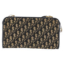 Christian Dior Trotter Canvas Shoulder Bag Navy Gold Auth 146109-3