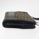 Christian Dior Trotter Canvas Shoulder Bag Navy Gold Auth 146109-4