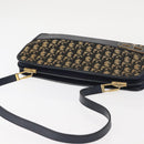 Christian Dior Trotter Canvas Shoulder Bag Navy Gold Auth 146109-6
