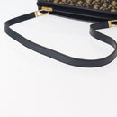 Christian Dior Trotter Canvas Shoulder Bag Navy Gold Auth 146109-7