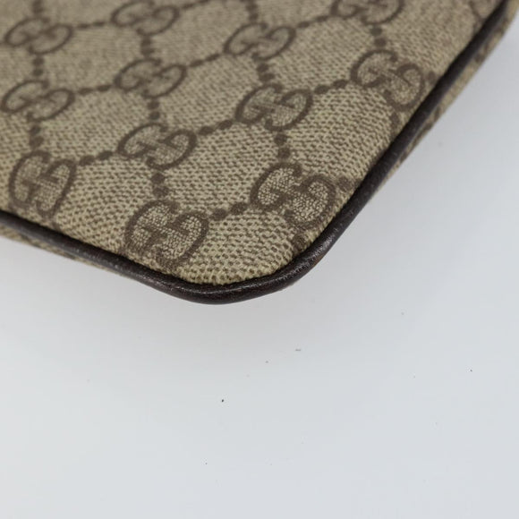 GUCCI GG Supreme Web Sherry Line Bag PVC Beige Silver 190553 0959 Auth 146121