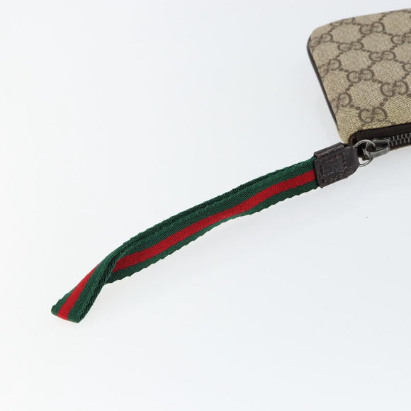 GUCCI GG Supreme Web Sherry Line Bag PVC Beige Silver 190553 0959 Auth 146121