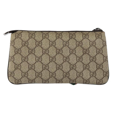 GUCCI GG Supreme Web Sherry Line Bag PVC Beige Silver 190553 0959 Auth 146121 - 0