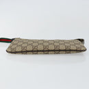 GUCCI GG Supreme Web Sherry Line Bag PVC Beige Silver 190553 0959 Auth 146121-6