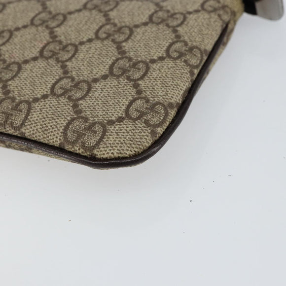 GUCCI GG Supreme Web Sherry Line Bag PVC Beige Silver 190553 0959 Auth 146121