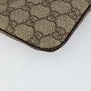 GUCCI GG Supreme Web Sherry Line Bag PVC Beige Silver 190553 0959 Auth 146121-14