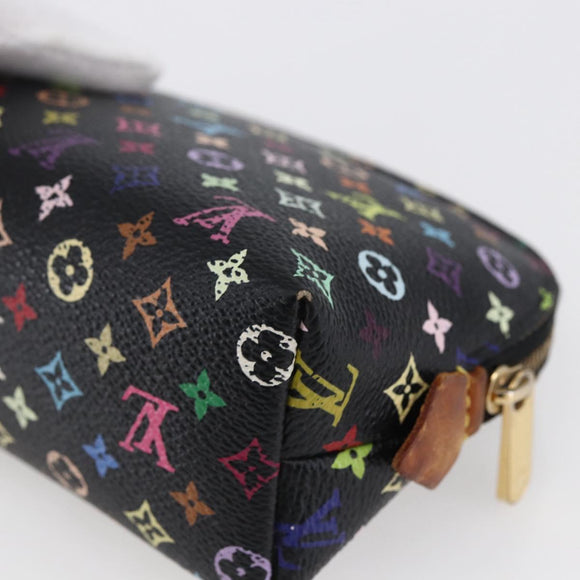 LOUIS VUITTON Multicolor Pochette Cosmetic Pouch Black M47355 LV Auth 146125A