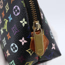 LOUIS VUITTON Multicolor Pochette Cosmetic Pouch Black M47355 LV Auth 146125-8