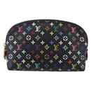 LOUIS VUITTON Multicolor Pochette Cosmetic Pouch Black M47355 LV Auth 146125A-13