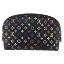 LOUIS VUITTON Multicolor Pochette Cosmetic Pouch Black M47355 LV Auth 146125-2
