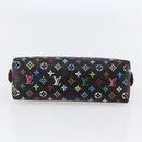 LOUIS VUITTON Multicolor Pochette Cosmetic Pouch Black M47355 LV Auth 146125A-6
