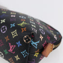 LOUIS VUITTON Multicolor Pochette Cosmetic Pouch Black M47355 LV Auth 146125A-7