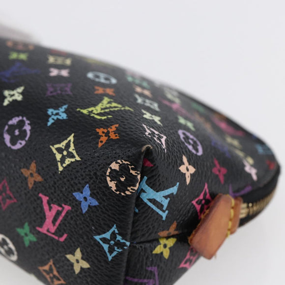 LOUIS VUITTON Multicolor Pochette Cosmetic Pouch Black M47355 LV Auth 146125A