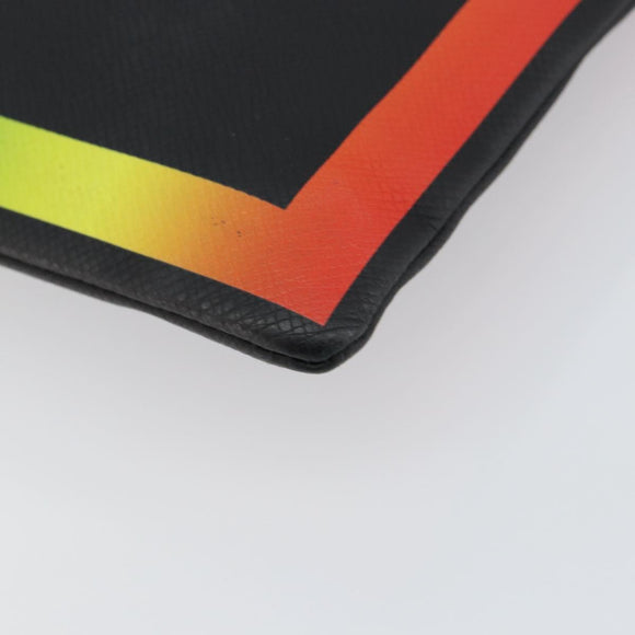 LOUIS VUITTON taiga rainbow Chain Pochette A4 Bag Black M30347 LV Auth 146128