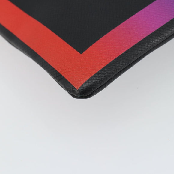 LOUIS VUITTON taiga rainbow Chain Pochette A4 Bag Black M30347 LV Auth 146128