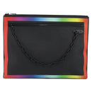 LOUIS VUITTON taiga rainbow Chain Pochette A4 Bag Black M30347 LV Auth 146128-13