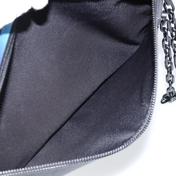 LOUIS VUITTON taiga rainbow Chain Pochette A4 Bag Black M30347 LV Auth 146128