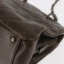 CHANEL Matelasse Chain Shoulder Bag Caviar Skin Brown CC Auth 146129-13