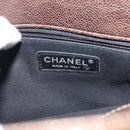 CHANEL Matelasse Chain Shoulder Bag Caviar Skin Brown CC Auth 146129-18