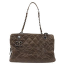 CHANEL Matelasse Chain Shoulder Bag Caviar Skin Brown CC Auth 146129-2