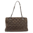 CHANEL Matelasse Chain Shoulder Bag Caviar Skin Brown CC Auth 146129-3
