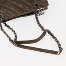 CHANEL Matelasse Chain Shoulder Bag Caviar Skin Brown CC Auth 146129-7