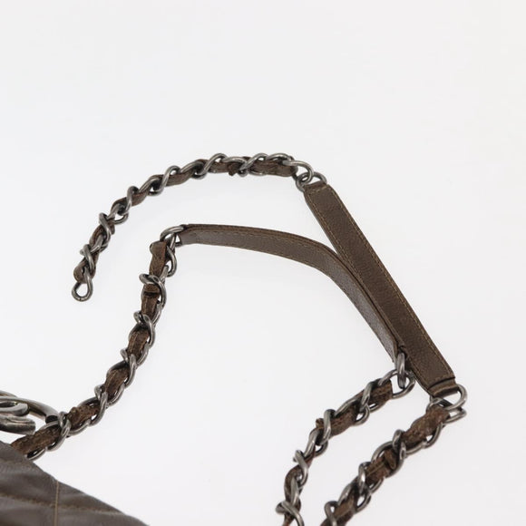 CHANEL Matelasse Chain Shoulder Bag Caviar Skin Brown CC Auth 146129