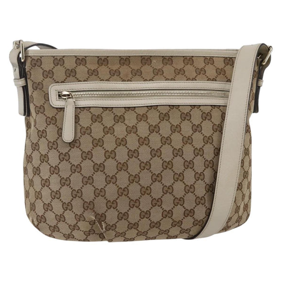 GUCCI GG Canvas Shoulder Bag outlet Beige Auth 146141