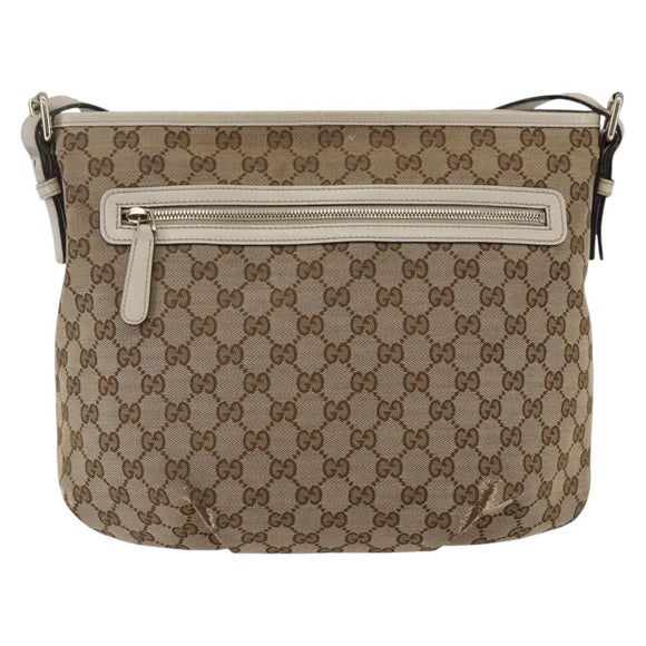 GUCCI GG Canvas Shoulder Bag outlet Beige Auth 146141