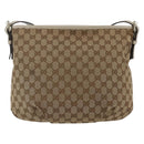 GUCCI GG Canvas Shoulder Bag outlet Beige Auth 146141-2